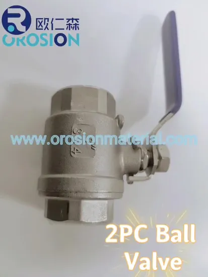 SS304 316 Stainless Steel Handle with Locking Internal Thread BSPP BSPT NPT 2PC Ball Valve