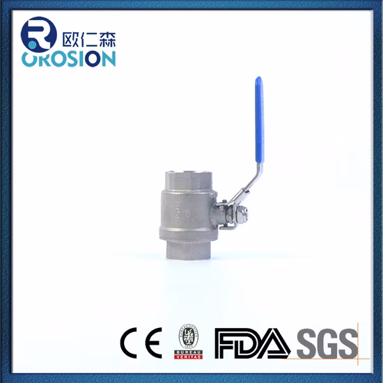 SS304 316 Stainless Steel Handle with Locking Internal Thread BSPP BSPT NPT 2PC Ball Valve