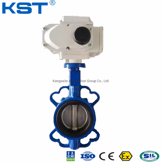 Modulierendes Ein-/Ausschalten, 24 VDC/110 VAC/220 VAC/380 VAC, elektrischer/pneumatischer, motorisierter Kugelhahn aus duktilem Gusseisen mit Wafer/Flansch/exzentrischer Betätigung